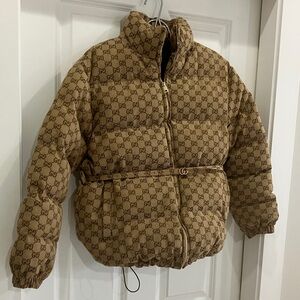 Women’s medium,  Tan Monogram Puffer Jacket